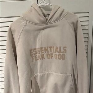 Fear of God Essentials Beige Hoodie